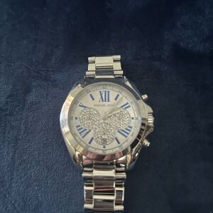 Michael Kors watch, silver and pave face